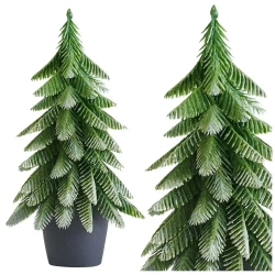 Choinka ozdobna Srebrne wykończenie 32x12cm - Leantoys