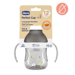 Kubek 360` do nauki samodzieln picia 200ml szary - Chicco