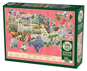 Puzzle 1000 Kwiaty symbole amerykańskich stanów 113527 - Cobble Hill
