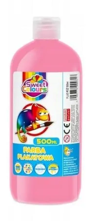 Farby plakatowe fluorescencyjne 500ml 6 róż - Sweet colours