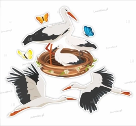 Ozdoby okienne Wiosna bocianie gniazdo 6szt - LearnHow