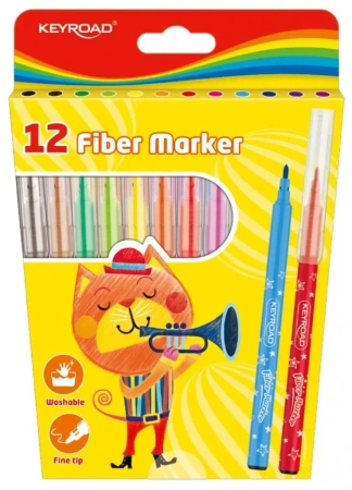 Flamastry Fiber Marker 12szt - Keyroad