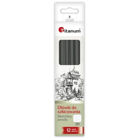 Ołówki do szkicowania 3H 12szt - Praca zbiorowa