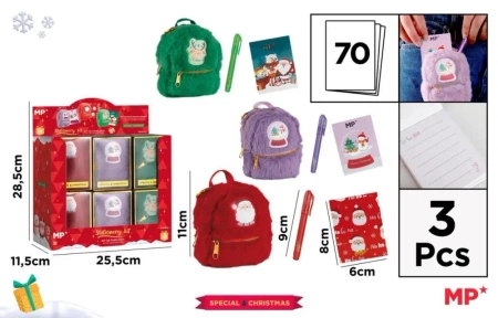 Pluszowy miniplecak BN z zestawem do pisania MIX - MP Main Paper