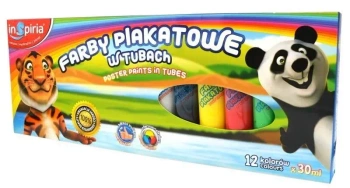 Farby plakatowe w tubach 12 kolorów 30ml - InSpiria
