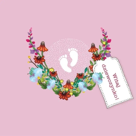 Karnet Swarovski kwadrat CL3411 Narodziny Witaj dz - Clear Creations