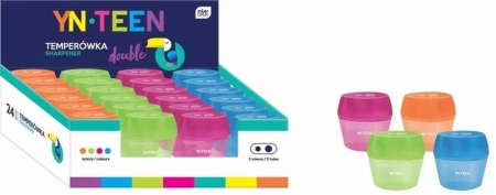 Temperówka podwójna z pojemnikiem (24szt)