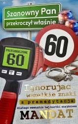 Karnet z mandatem 60 urodziny męskie - YEKU