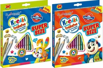 Kredki trójkątne Super Size 24 kolorów BAMBINO - ST-MAJEWSKI