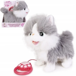 Kot chodzący na smyczy biało szary - Artyk