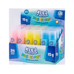 Klej w sztyfcie 15g transparenty pastelowy (24szt) - ASTRA papiernicze