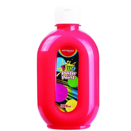 Farba plakatowa fluorescencyjna czerwona 300ml - Keyroad