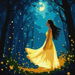 Malowania po numerach - Dziewczyna wśród świetlik - Ideyka