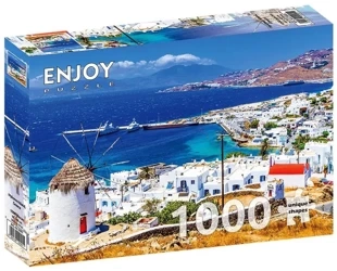 Puzzle 1000 Wyspa Mykonos, Grecja - Enjoy