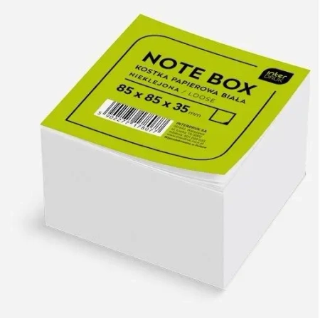 Kostka papierowa 85x85x35mm biała nieklejona - INTERDRUK