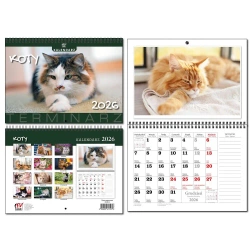 Kalendarz 2026 A3 terminarz 13p Koty - EV-Corp