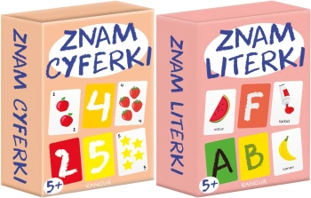 Znam Literki+ Znam cyferki Gra planszowa Mini Kangur PAKIET