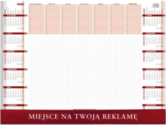 Kalendarz 2026 biuwar z listwą - Wokół Nas