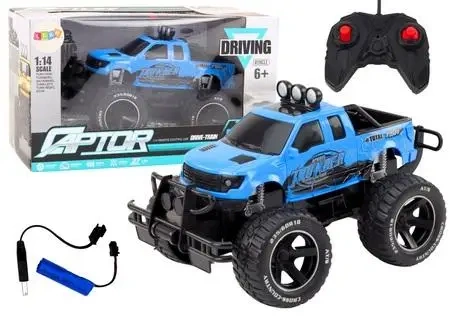 Auto terenowe R/C 1:14 27MHz niebieskie - Leantoys