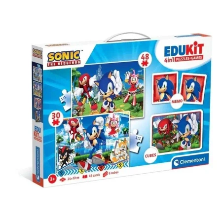 Puzzle 48 + 36 + Memo + 6 klocków Edukit Sonic - Clementoni