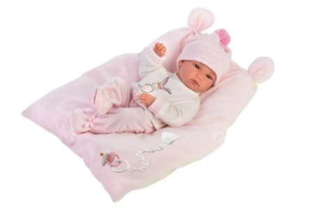 Lalka 63556 bobas Bimba na różowej poduszce 35cm - Llorens