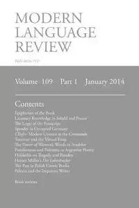 Modern Language Review (109 - Connon D. F.