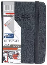 Kalendarz 2026 A7 tyg Rock grafitowy - praca zbiorowa