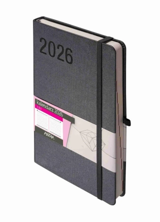 Kalendarz 2026 A5 Rubi grafitowy DNS - Antra