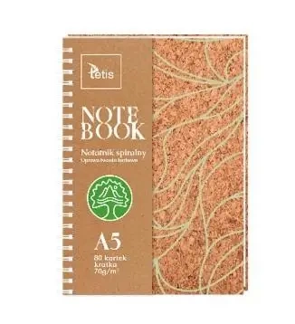 Kołonotatnik A5/80K kratka korek - Tetis