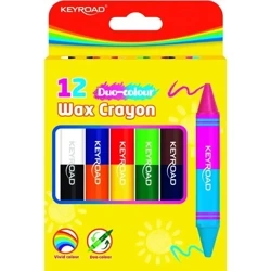 Kredki woskowe dwustronne 6szt = 12 kolorów - Keyroad