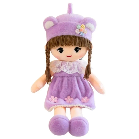 Lalka szmacianka pluszowa fioletowa 45cm - Leantoys