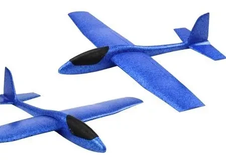 Samolot styropianowy niebieski 68cm - Leantoys