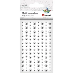 Perełki samoprzylepne 120szt srebrne - Titanum