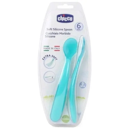 Miękkie łyżeczki silikonowe 2 szt. zielone - Chicco
