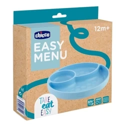 Talerz silikonowy 3-dzielny 12m+ niebieski - Chicco