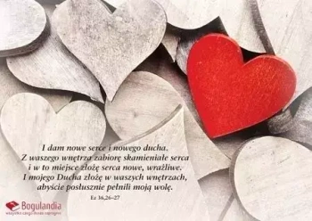 Kartka z wersetem. I dam nowe serce i nowego ducha