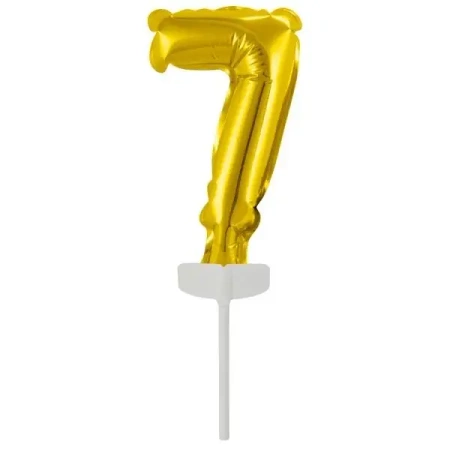 Balon foliowy mini cyfra 7 złota 7,5x12cm - Amscan