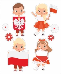 Dekoracje okienne dwustr. - Patriotyczne.. 02 8szt - LearnHow
