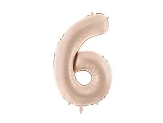 Balon foliowy 6 72cm c. beż - PartyDeco