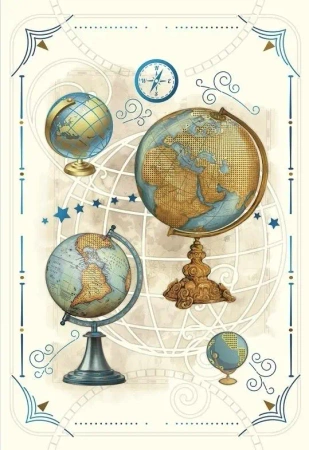 Karnet 12x18cm + koperta Globusy - DaVinci