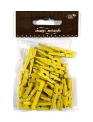 Klamerki drewniane żółte 30mm 25szt - Galeria Hobby