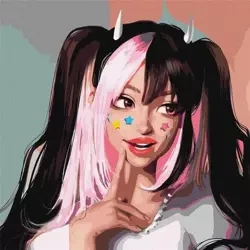 Malowanie po numerach - Bohaterka komiksu 40x40cm - Ideyka