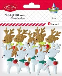 Naklejki filcowe 3D renifery 10szt - Titanum