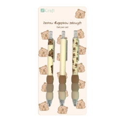 Długopisy żelowe Kapibara czarne 3szt - Dalprint dpCraft