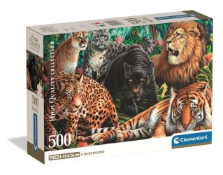 Puzzle 500 Wild Cats - Clementoni