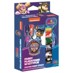Farby plakatowe w sztyfcie 6 kolorów 10 g. Psi Patrol.