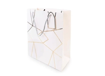 Torebka prezentowa biała ze złotym tłoczeniem - Artyk