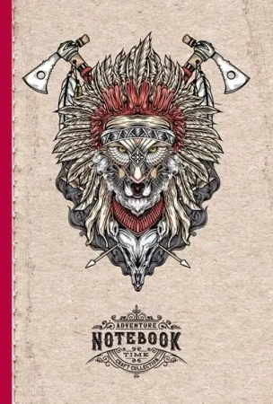 Notatnik ozdobny 143x210/64K kratka Wilk Indianin - Fresh
