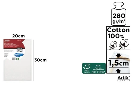 Podobrazie 20x30x1,5cm 280G/m2 - Artix