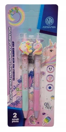 Długopis automatyczny wymazywalny z gumowym uchwytem Astrapen Unicorn 2 szt. - ASTRA art-pap